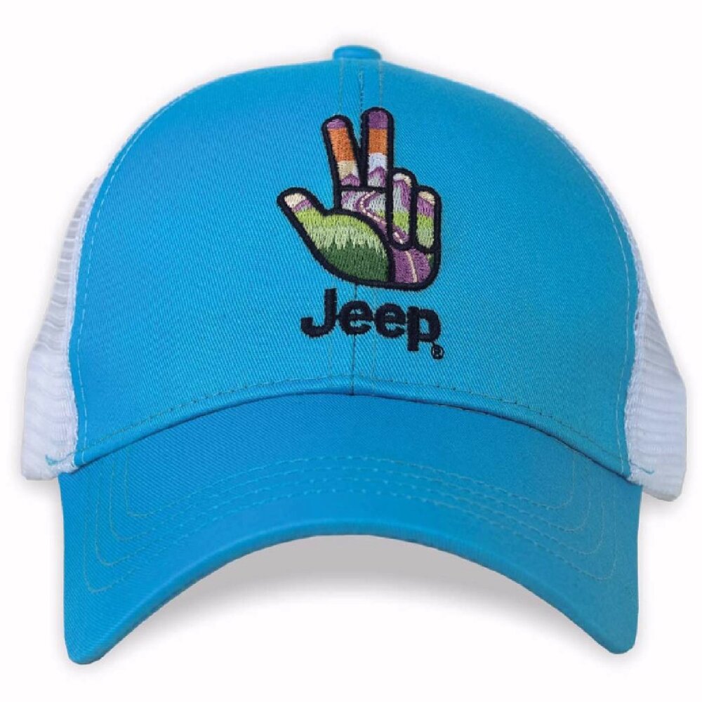 Jeep Road Wave Embroidered Mesh Cap Hat  - New Fast Ship
